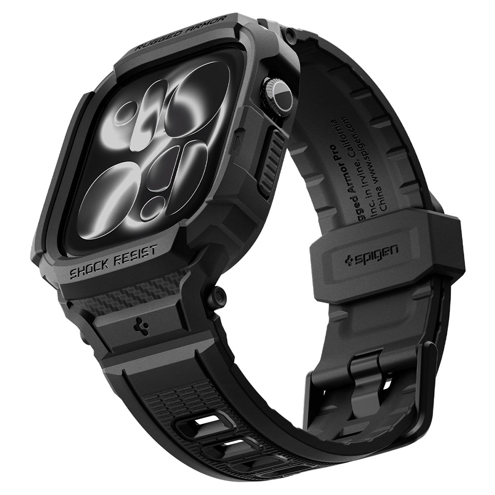 Funda Spigen Rugged Armor Pro para Apple Watch Series 12 42mm, Negra Mate ACS11883