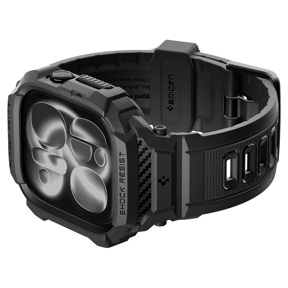 Funda Spigen Rugged Armor Pro para Apple Watch Series 12 42mm, Negra Mate ACS11883