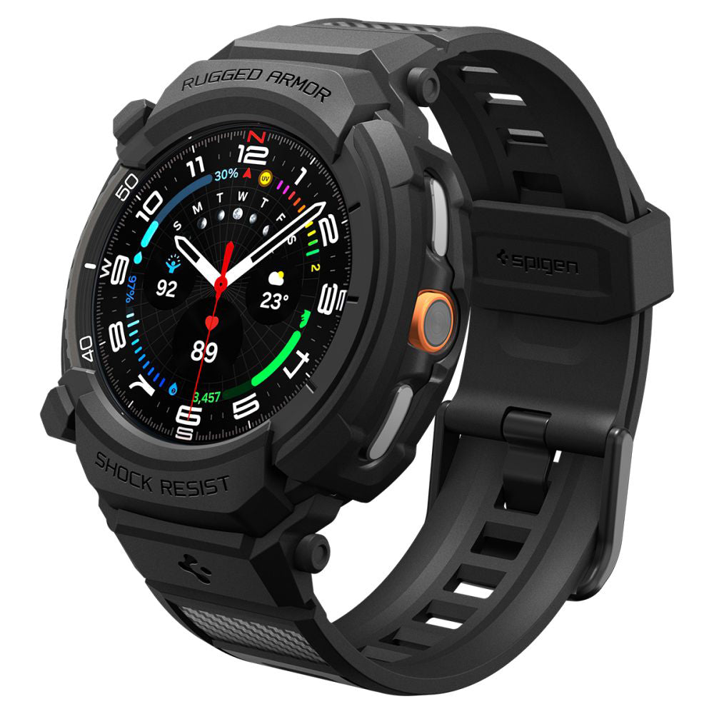 Funda Spigen Rugged Armor Pro para Samsung Galaxy Watch8 Classic, Negra Mate ACS10013