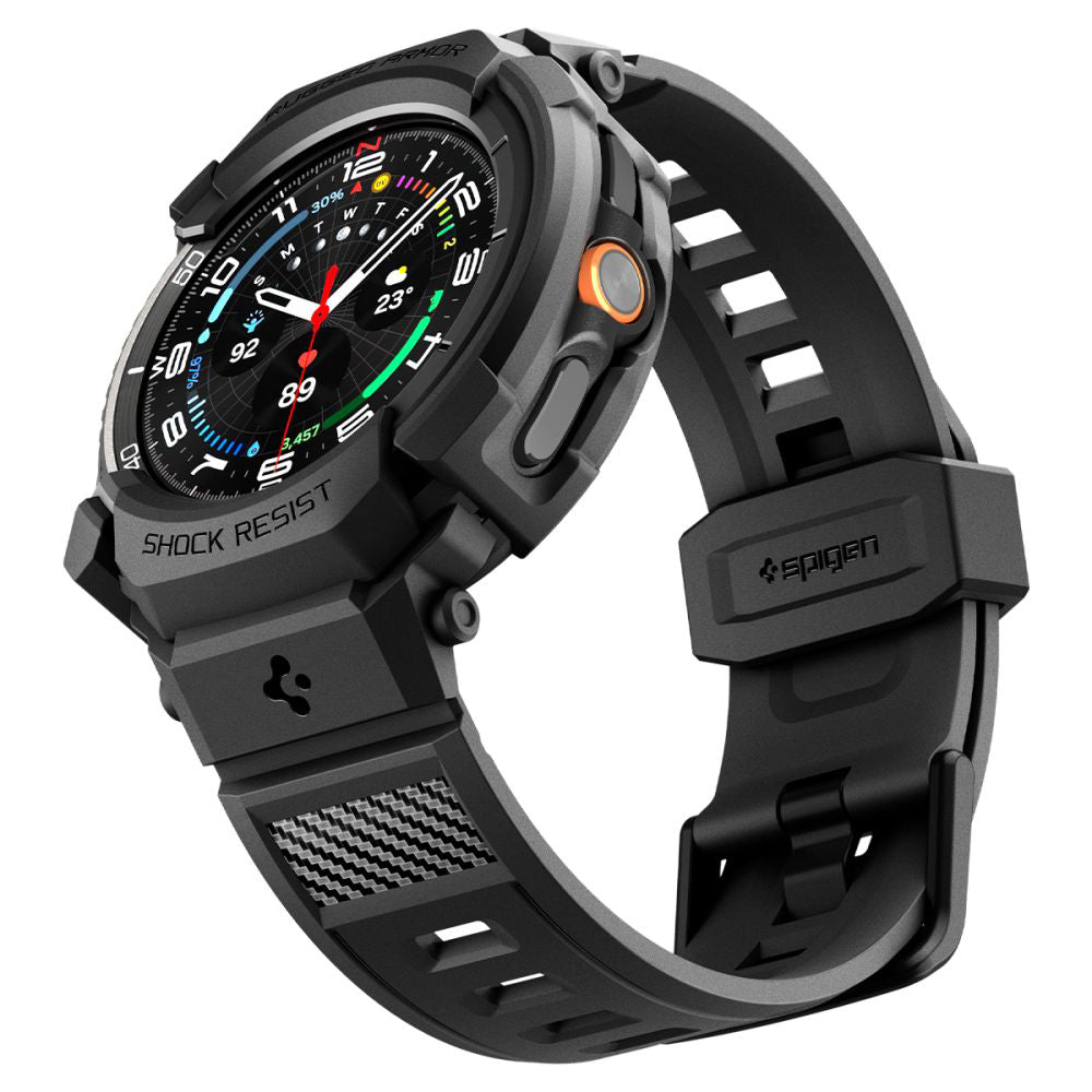 Funda Spigen Rugged Armor Pro para Samsung Galaxy Watch8 Classic, Negra Mate ACS10013