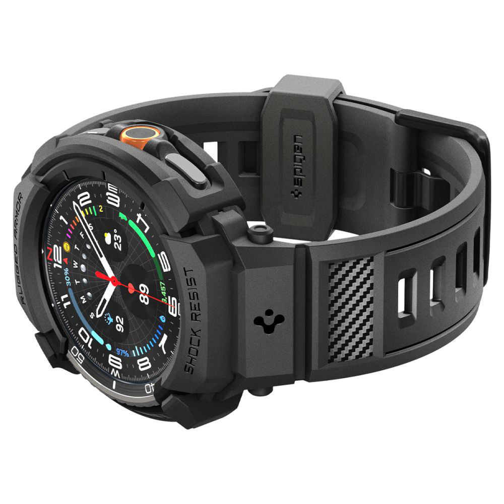 Funda Spigen Rugged Armor Pro para Samsung Galaxy Watch8 Classic, Negra Mate ACS10013