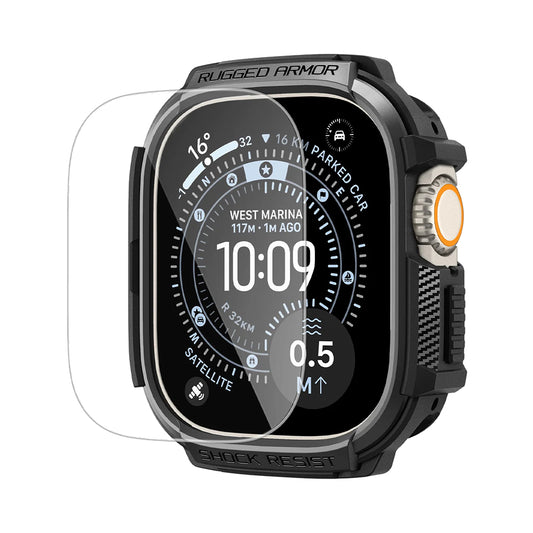 Funda Spigen Rugged Armor con Protector de Pantalla para Apple Watch Ultra Series, Negra ACS11414