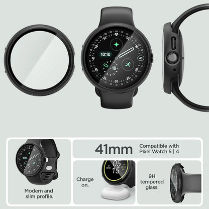 Funda Spigen Thin Fit 360 para Google Pixel Watch 41 mm Series, negra ACS11750