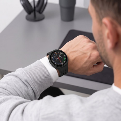 Funda Tech-Protect Defense para Samsung Galaxy Watch 9 / Watch8 44mm, Set de 2 piezas, Negra / Transparente