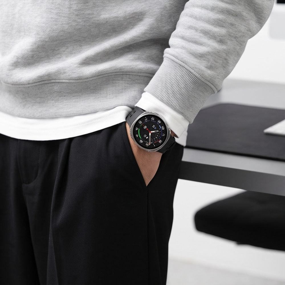 Funda Tech-Protect Defense para Samsung Galaxy Watch 9 / Watch8 44mm, Set de 2 piezas, Negra / Transparente