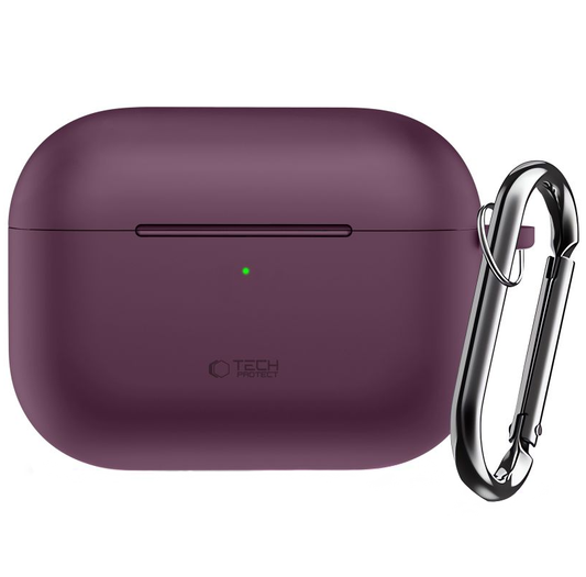 Funda Tech-Protect Silicone Hook para Apple AirPods Pro 3, color burdeos
