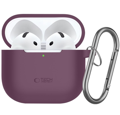 Tech-Protect Silicone Hook Case for Apple AirPods 4 / AirPods 5, Burgundy