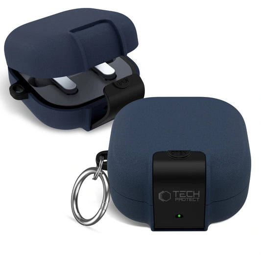 Funda Tech-Protect Slim Hook para Samsung Galaxy Buds4 / Buds4 Pro, Azul Marino