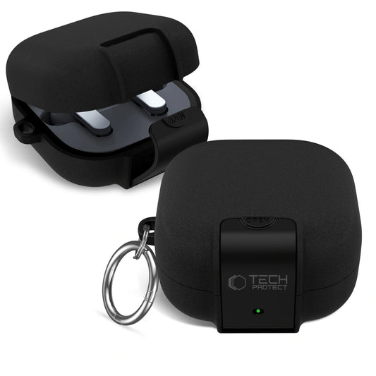 Funda Tech-Protect Slim Hook para Samsung Galaxy Buds4 / Buds4 Pro, Negra