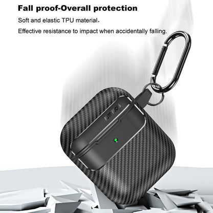Techsuit CarbonFiber Case for Apple AirPods Gen 2 / Gen 1, Black