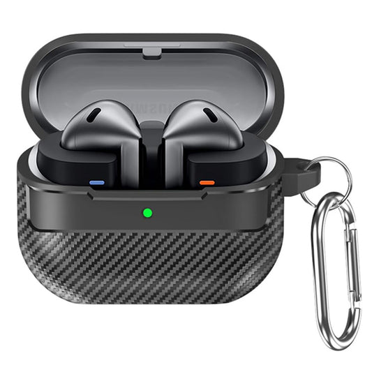 Funda Techsuit CarbonFiber para Samsung Galaxy Buds3 FE / Buds3 Pro / Buds3, Negra