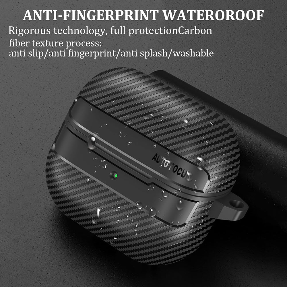 Techsuit CarbonFiber Case for Samsung Galaxy Buds3 FE / Buds3 Pro / Buds3, Black