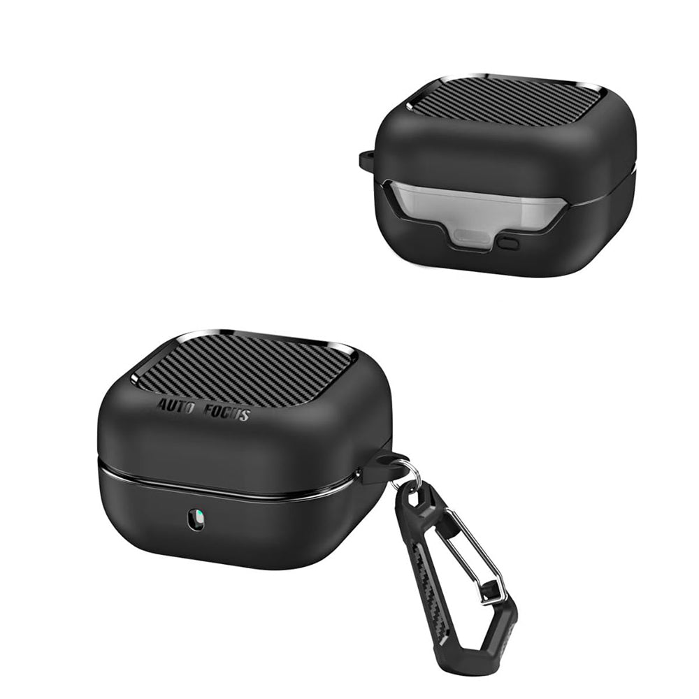 Funda Techsuit CarbonFiber para Samsung Galaxy Buds4 / Buds4 Pro, Negra