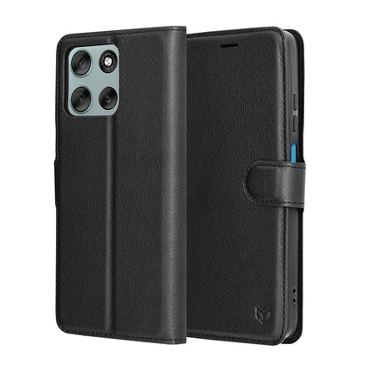 Funda para Motorola Moto G56, Techsuit, Leather Folio, Negra