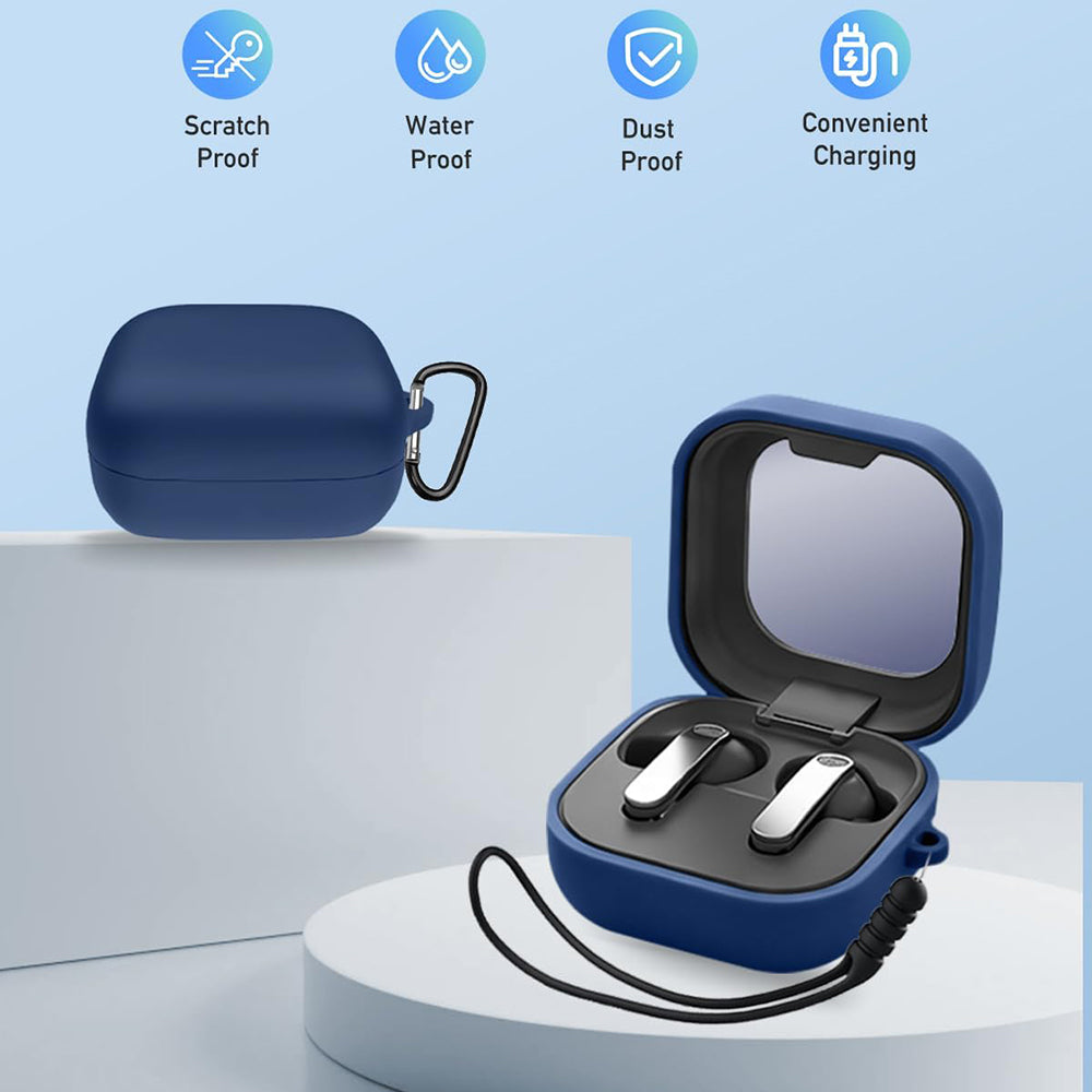 Funda Techsuit Silicone para Samsung Galaxy Buds4 / Buds4 Pro, Azul Marino