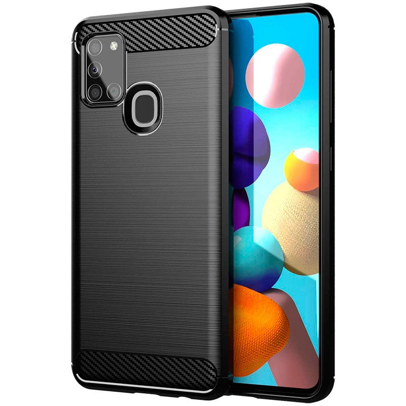 Funda para Samsung Galaxy A21s A217, Forcell, Carbono, Negro