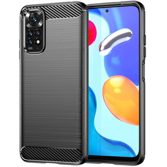 Funda para Xiaomi Redmi Note 11S / Note 11, Carbono, Negra