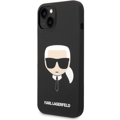 MagSafe Case for Apple iPhone 14 Plus, Karl Lagerfeld, Liquid Silicone Karl Head, Black