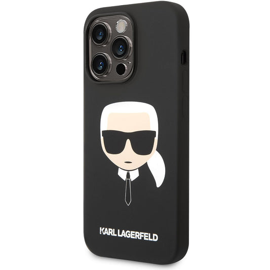 Funda MagSafe para Apple iPhone 14 Pro, Karl Lagerfeld, Silicone Karl Head, Negra