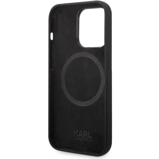 Funda MagSafe para Apple iPhone 14 Pro, Karl Lagerfeld, Silicone Karl Head, Negra