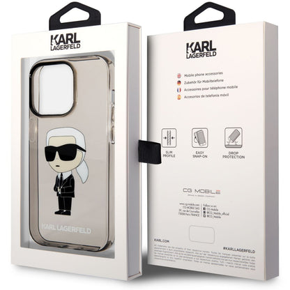 Funda para Apple iPhone 14 Pro Max, Karl Lagerfeld, IML Ikonik NFT, Negra
