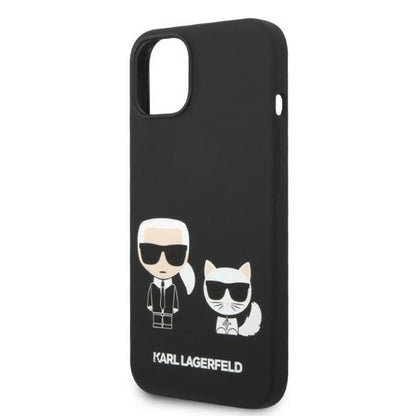 MagSafe Case for Apple iPhone 14 Plus, Karl Lagerfeld, Karl & Choupette Silicone, Black