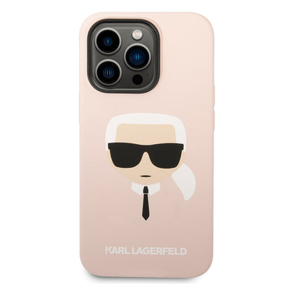 Funda MagSafe para Apple iPhone 14 Pro, Karl Lagerfeld, Silicone Karl Head, Rosa