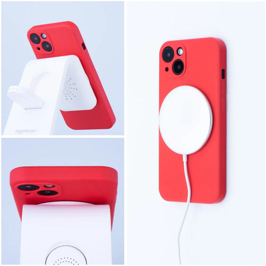 Funda MagSafe para Apple iPhone 12 Pro, OEM, Silicona, Roja
