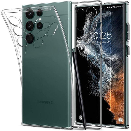 Funda para Samsung Galaxy S22 Ultra 5G S908, Spigen, Cristal líquido, Transparente ACS03912