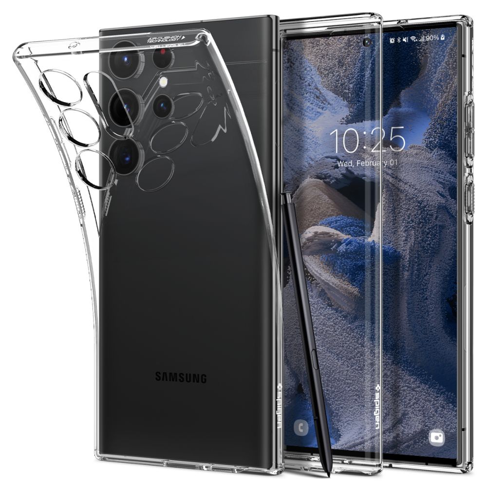 Funda para Samsung Galaxy S23 Ultra S918, Spigen, Cristal líquido, Transparente ACS05610