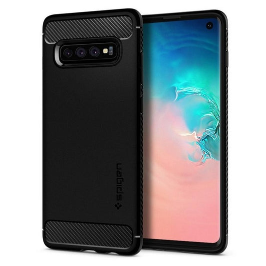 Funda para Samsung Galaxy S10 G973, Spigen, Rugged Armour, Negro 605CS25800