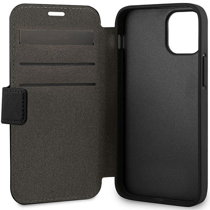 Funda para Apple iPhone 12 mini, U.S. Polo, Libro bordado, Negro USFLBKKP12SPUGFLBKK