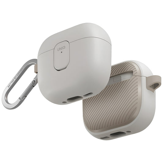 Funda UNIQ Clyde para Apple AirPods 4, Gris Beige