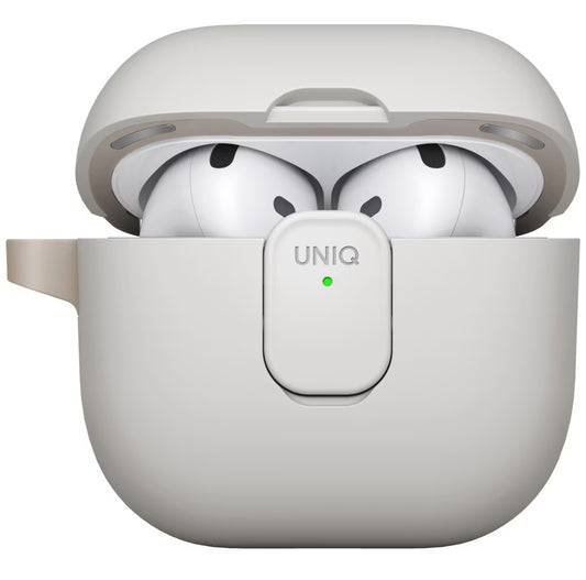 Funda UNIQ Clyde para Apple AirPods 4, Gris Beige
