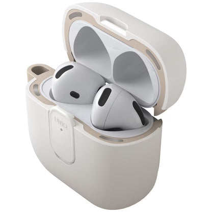 Funda UNIQ Clyde para Apple AirPods 4, Gris Beige