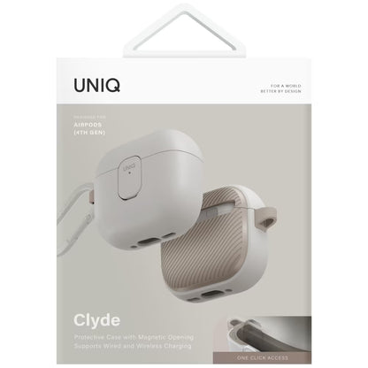 Funda UNIQ Clyde para Apple AirPods 4, Gris Beige