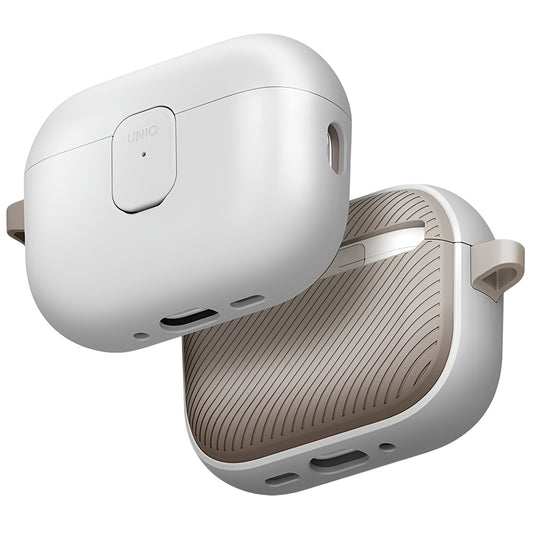 Funda UNIQ Clyde para Apple AirPods Pro 3, Gris Beige