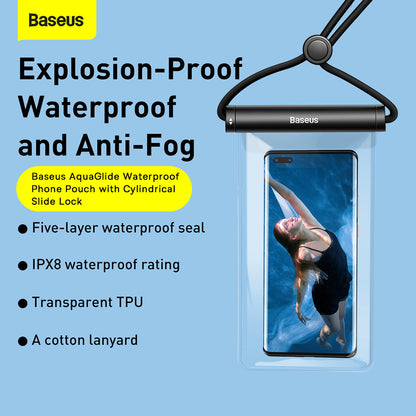 Funda Universal Waterproof, Baseus, AquaGlide Cylindrical, Negra P60263701113-00