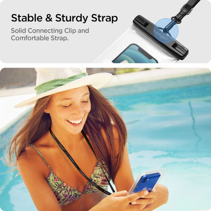 Funda Universal Waterproof para Teléfono max. 3.5inch - 7inch, Spigen, A601, Set 2 unidades, Transparente AMP03098