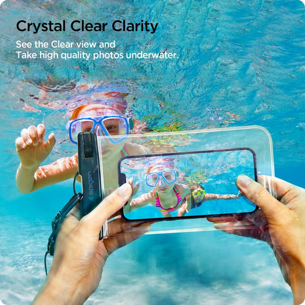 Funda Universal Waterproof para Teléfono max. 3.5inch - 7inch, Spigen, A601, Set 2 unidades, Transparente AMP03098