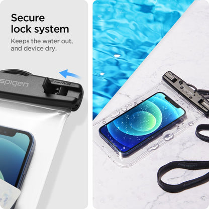 Funda Universal Waterproof para Teléfono max. 3.5inch - 7inch, Spigen, A601, Set 2 unidades, Transparente AMP03098