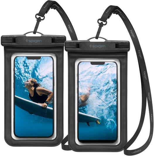 Funda Universal Waterproof para Teléfono max. 3.5inch - 7inch, Spigen, A601, Set 2 piezas, Negra AMP04523