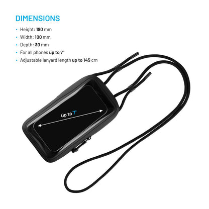 Funda Universal Waterproof para Teléfono max. 7 pulgadas, Fixed, Negra