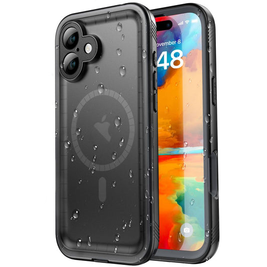 Funda impermeable para Apple iPhone 16, ShellBox, Negra