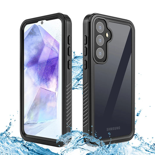 Funda impermeable para Samsung Galaxy A55 5G A556, ShellBox, Negra