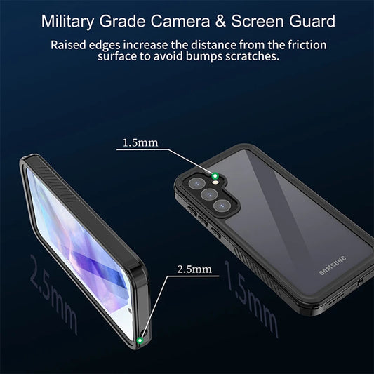 Funda impermeable para Samsung Galaxy A55 5G A556, ShellBox, Negra