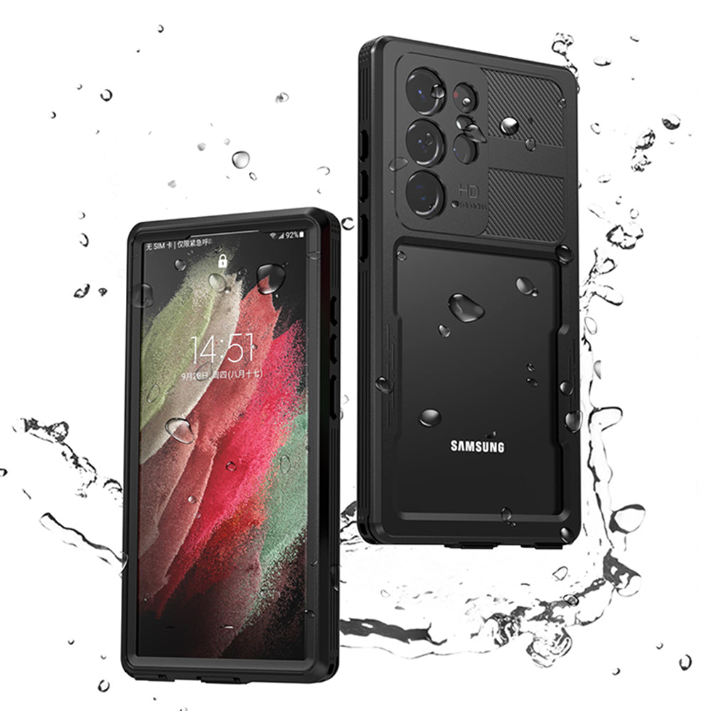 Funda impermeable para Samsung Galaxy S23 Ultra S918, ShellBox, Negra