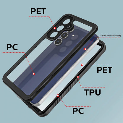 Funda Waterproof para Samsung Galaxy S25 FE, ShellBox, Negra