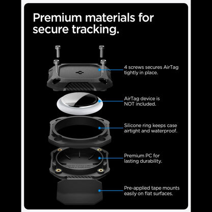 Funda Waterproof Spigen Tough Armor para Apple AirTag, Negra ACS09781