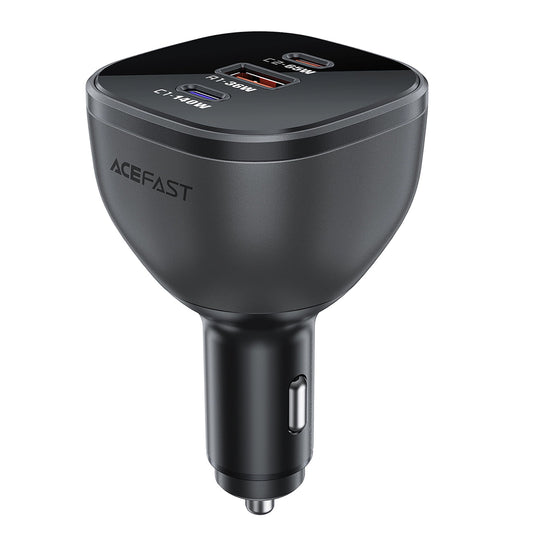 Cargador de coche Acefast B14, 165W, 5A, 1 x USB-A - 2 x USB-C, Negro
